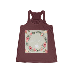 'Beauteaful' Floral Racerback Tank for Women - Perfect for Relaxing Days and Special Occasions