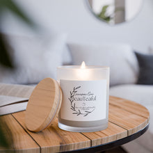 Frosted Glass Candle "BeauTEAful" - Cinnamon Chai Aromatic, clean, claming glow candle. Eco friendly. Made in USA.