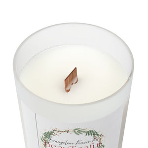 BeauTeaful 11oz Frosted Glass Candle - "Evangeline, The First Christmas Tree." Fresh Frazer Fir non- toxic