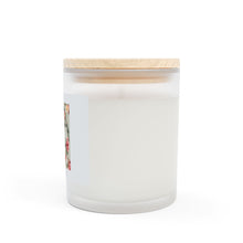 Scented Frosted Glass Candle "BeauTEAful" - Oakmoss & Amber =Calmness & Ambience, 11oz. Made in USA