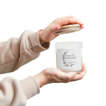 Frosted Glass Candle "BeauTEAful" - Cinnamon Chai Aromatic, clean, claming glow candle. Eco friendly. Made in USA.